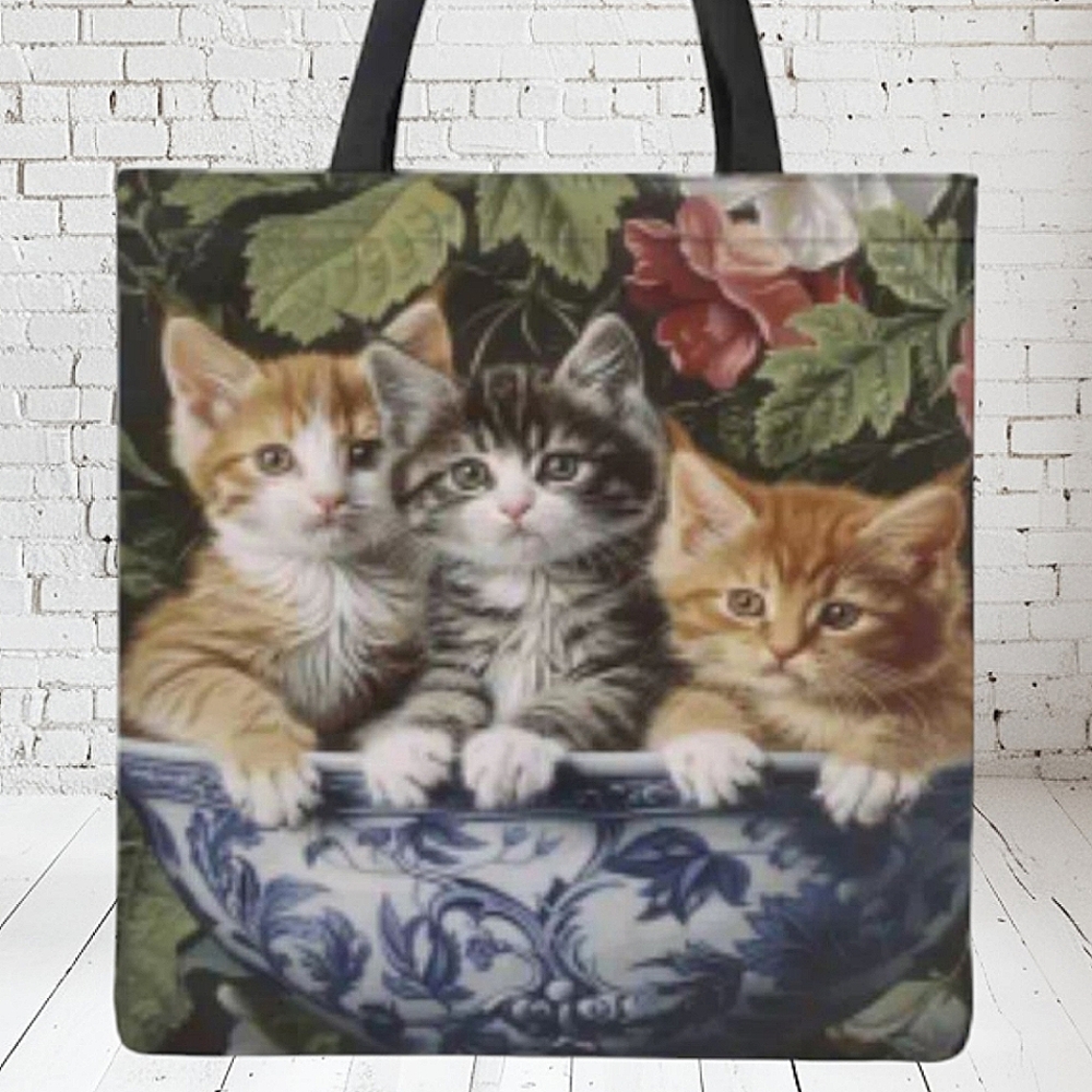 NEW Three Adorable Kittens Tote Bag